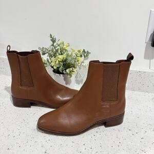 J.Crew Willa Leather Chelsea Boot Brown 8.5
